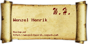 Wenzel Henrik névjegykártya